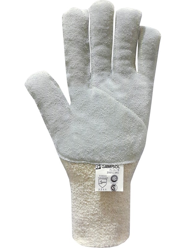 Guante GAMISOL terrycloth semi pesado, descarne en palma.