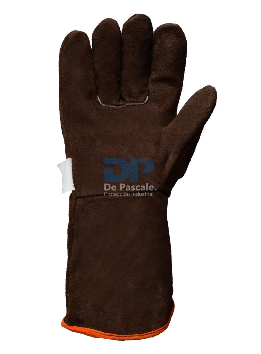 Guante DPS descarne marron soldador, costura kevlar.