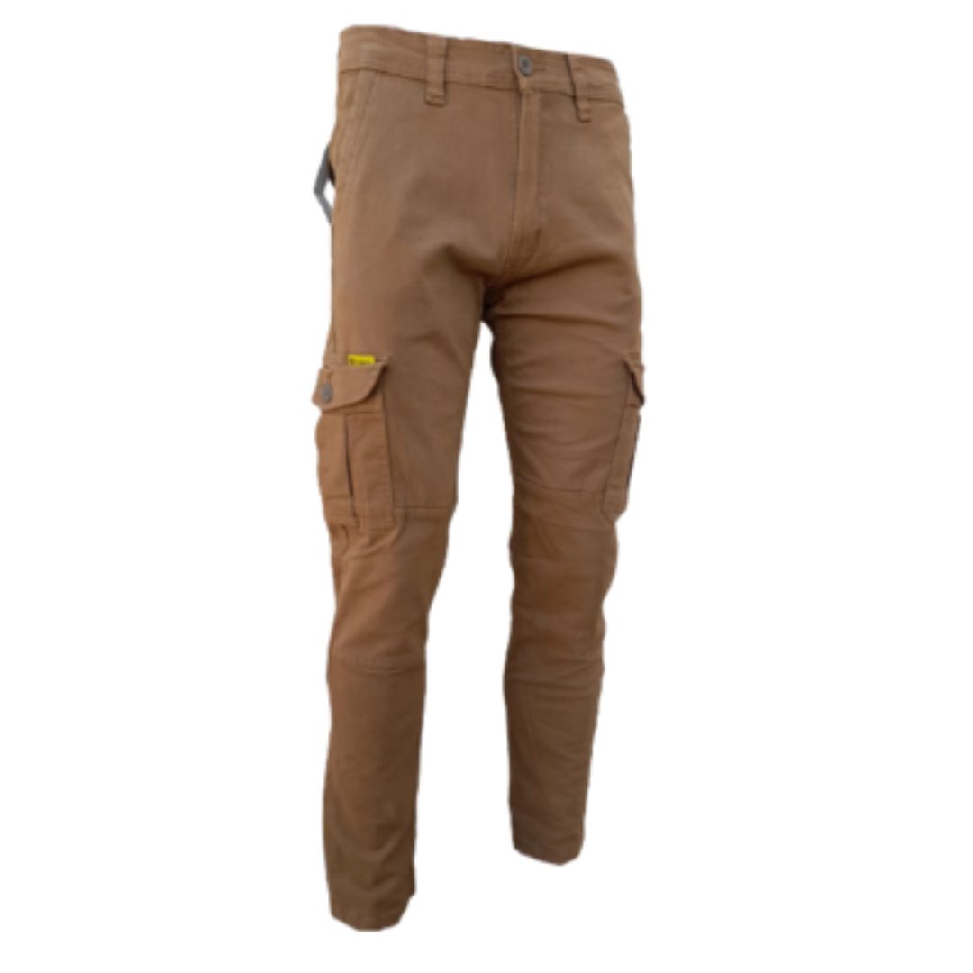 Pantalon cargo FIT PAMPERO elastizado BEIGE/NEGRO T.38 AL T.54